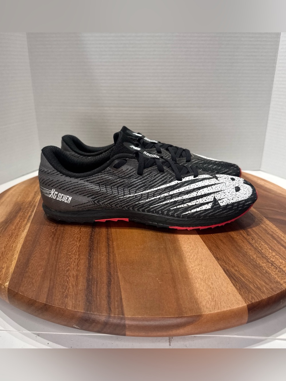 New Balance Racing Athletic Sneaker Low Top Lace-Up Black White Men’s Size 7.5